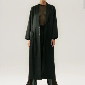 SILK LAUNDRY - WEATHERPROOF LONG BLAZER BLACK